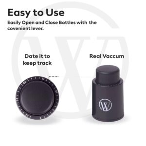 Wine Stoppers for Wine Bottles (2-Pack) - Vacuum Wine Preserver Set - Wine Saver and Sealer for Bottles - Reusable Wine Corks for Glass Bottles - Wine Accessories and Gifts to Keep Wine Fresh