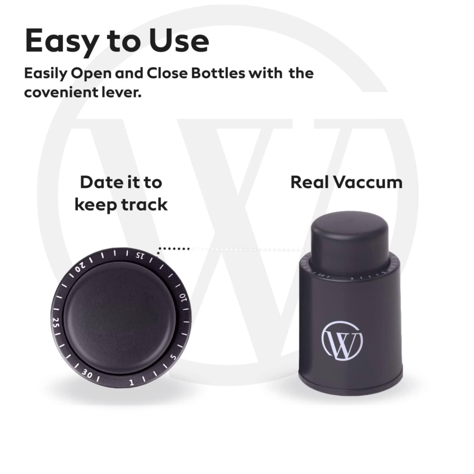 Wine Stoppers for Wine Bottles (2-Pack) - Vacuum Wine Preserver Set - Wine Saver and Sealer for Bottles - Reusable Wine Corks for Glass Bottles - Wine Accessories and Gifts to Keep Wine Fresh