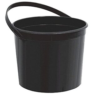 multipurpose black plastic bucket with handle - 6.25" x 4.5" (1 pc) - sturdy & durable design - perfect for storage, home, garden, & diy projects