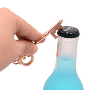50pcs Rose Gold Skeleton Key Beer Bottle Opener With 100 Pcs Thank You Card and 98 Feet Hemp Rope for Wedding Party Favors