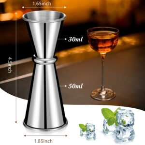 6 Pieces Jigger for Bartending Double Cocktail Japanese Jigger 2 oz 1 oz Stainless Steel Shot Glass Measuring Cup for Home Bar Drink Kitchen Bartender Tools