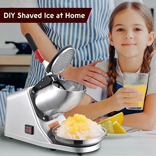 Yescom 300W Electric Ice Shaver Machine Dual Blades Snow Cone Maker Shaving Crusher 143 lbs/hr Home Commercial