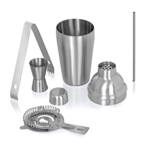 Wyndham House Cocktail Shaker Set for the Home Bar, Great for Martinis, Stainless Steel, 5-Piece