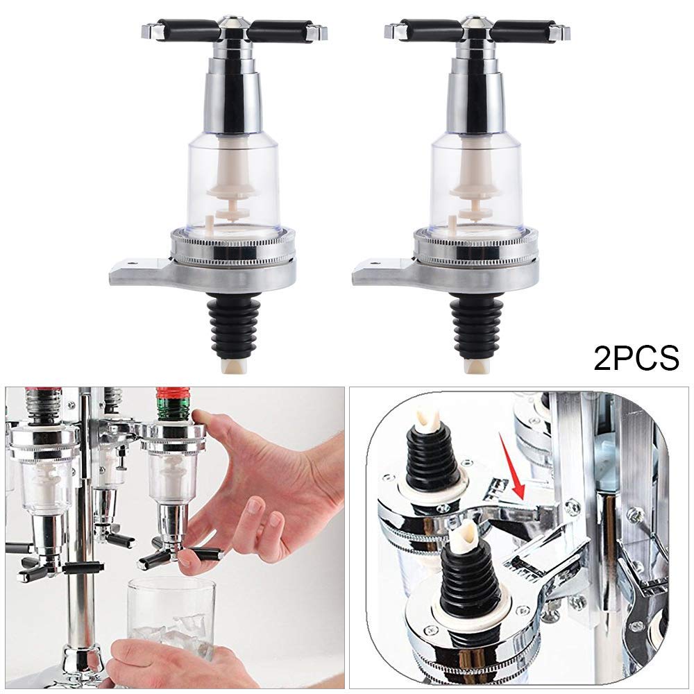 2 Pack 1.5oz 45ml Replacement Nozzle Shot Dispenser for Liquor Dispenser Caddy Bottle Holder Revolving Head