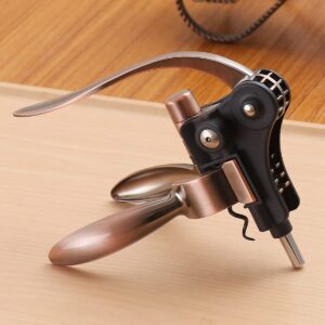 orz rabbit corkscrew wine opener, easy lever corkscrew with no-stick worm, lever cork wine opener (bronze)