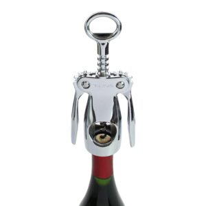 Vinturi V9032 Wing Corkscrew Wine Built-in Bottle Opener, One size, Silver