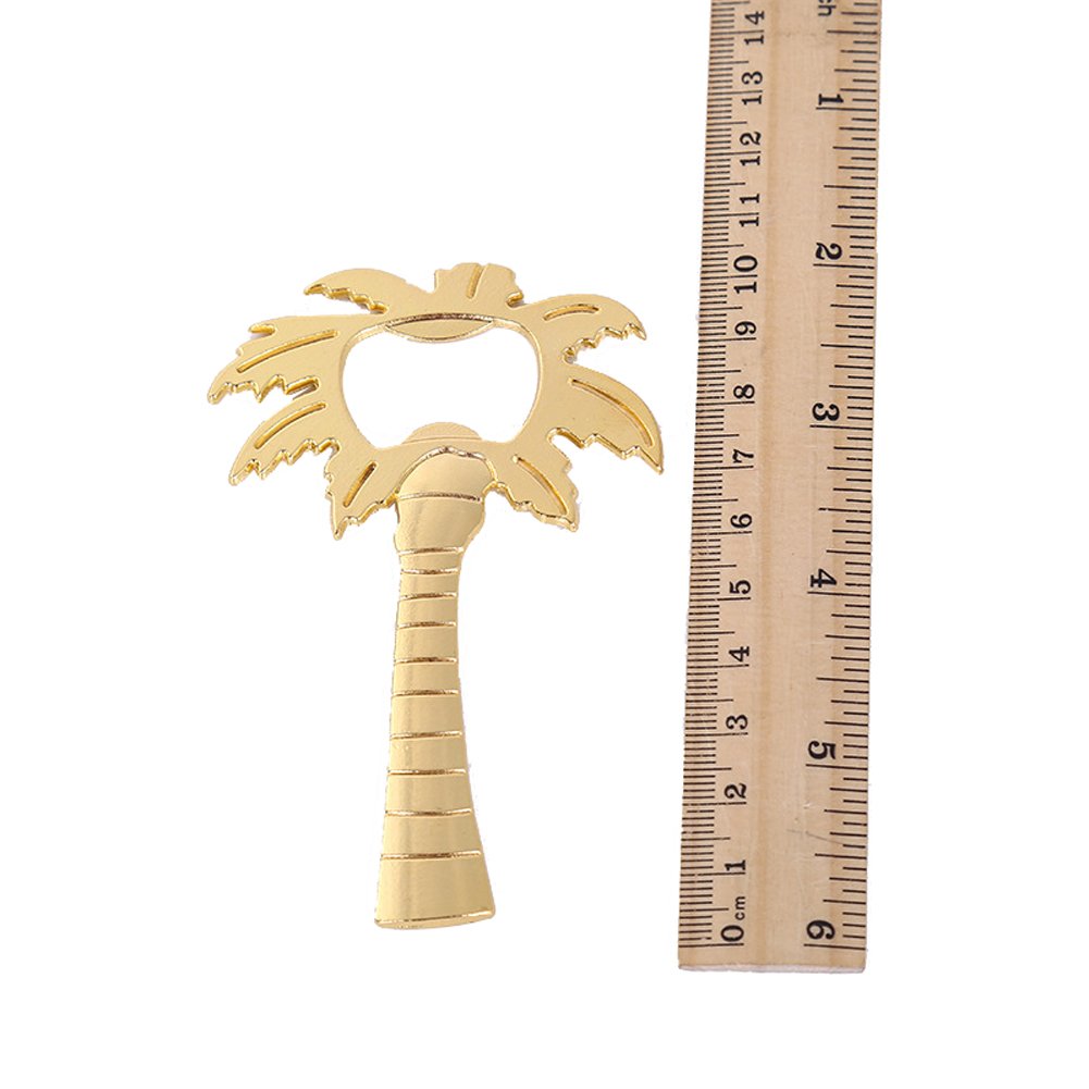 Youkwer 12 PCS Skeleton Coconut Palm Tree Shaped Bottle Opener with Escort Tag Card for Wedding Party Favors Gift & Decorations