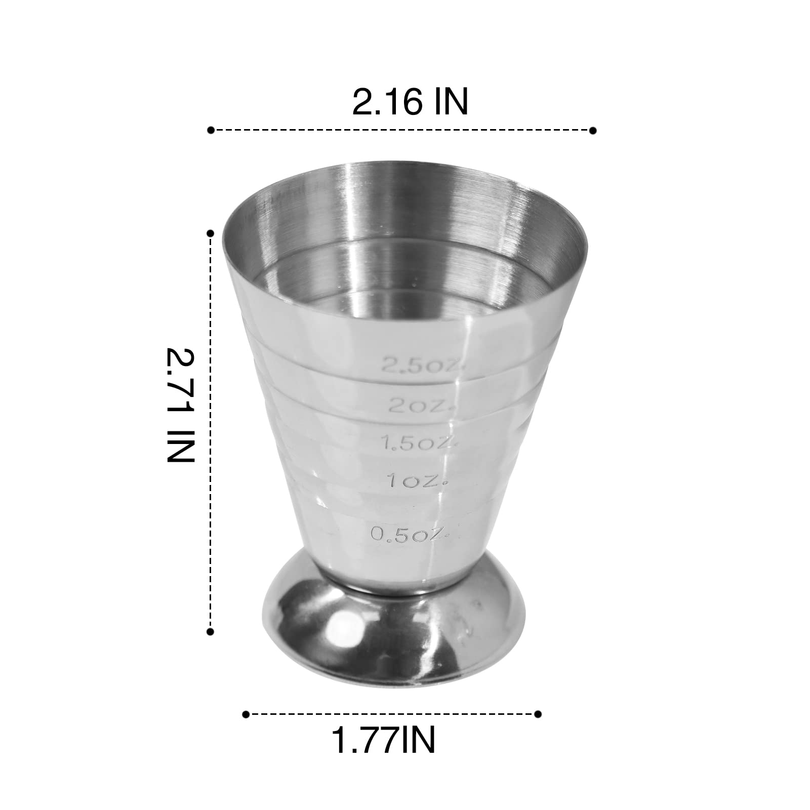 Stainless Steel Measuring Cup, 2.5 oz, 75 ml, Cocktail Jiggers, Pack of 1