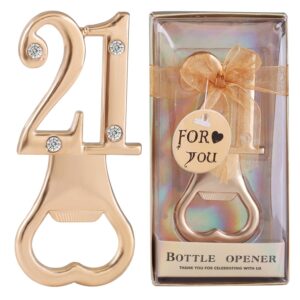36 pack 21th birthday bottle opener for 21th birthday party favors 21th wedding anniversaries souvenirs favors gifts decorations (36, golden-21th)