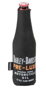 harley-davidson pre-luxe neoprene zippered bottle wrap w/bottle opener