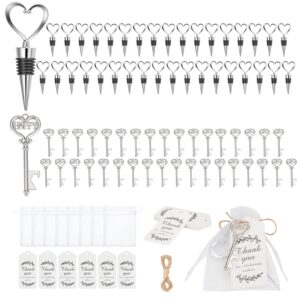 36 pieces heart shape wine stopper wedding bridal favor for guests, with 36 pieces wine bottle opener, wedding favors for guests