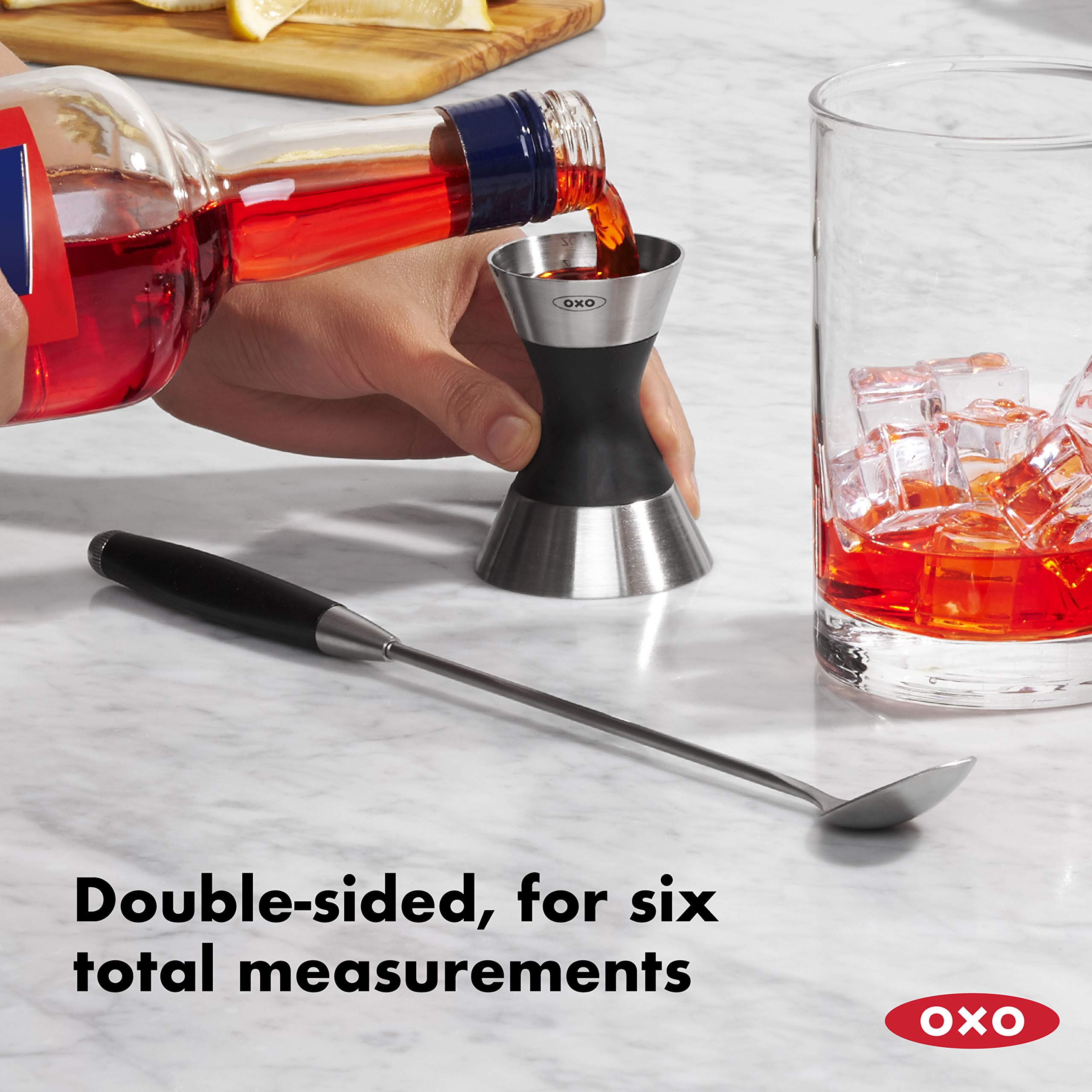 OXO SteeL Angled Measuring Jigger and Double Jigger Bundle