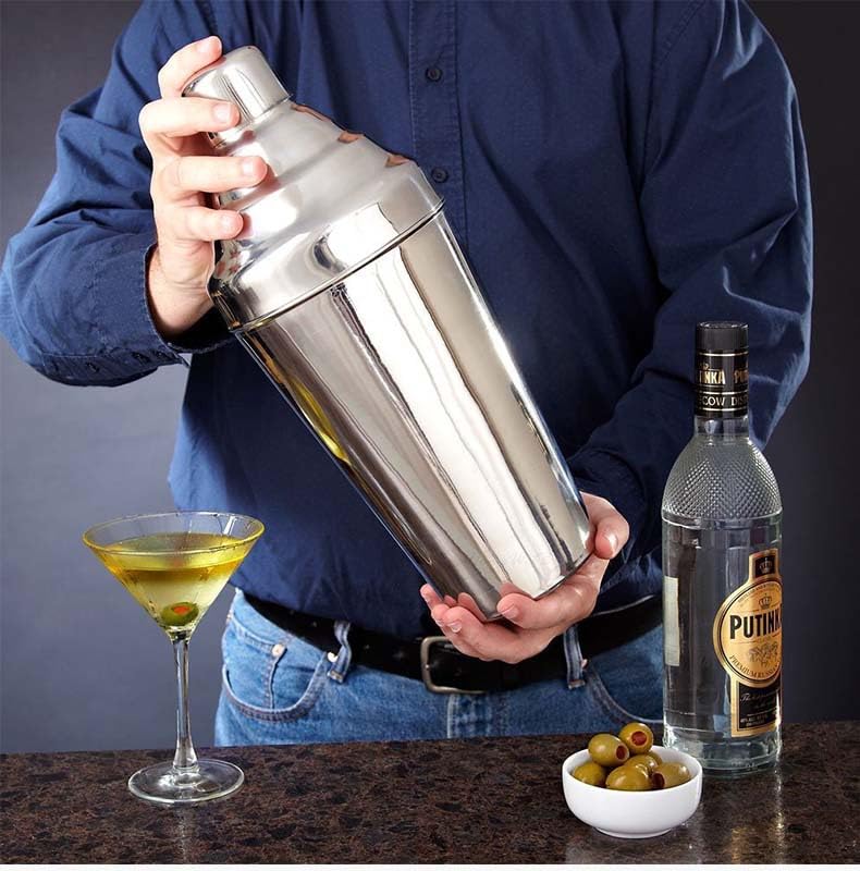 Cocktail Shaker 60 oz Stainless Steel Professional Martini Shaker Large Drink Shaker with Strainer for Bartending Bartender Shaker Margarita Mixer