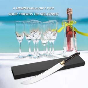 XuSha Champagne Saber Champagne Sword Wine Knife Bottle Opener Wood Handle with Gift Box (Black handle + Gift Box)