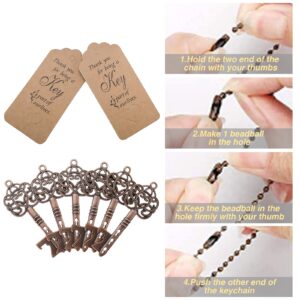 Xeternity-Made XMSound 100 PCS Key Bottle Opener, Wedding Favors Party Favors with Card Tag and Chain