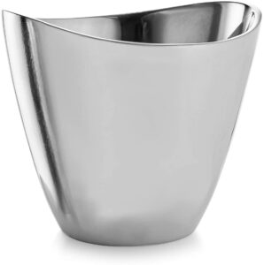 nambe vie champagne bucket | wine & champagne cooler for parties, dinner, kitchen, bar cart | insulated to keep wine & beverages cold | gift for wine enthusiasts | made of metal alloy