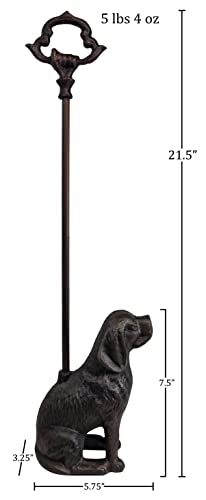 LuLu Decor, Cast Iron Decorative Dog Door Stopper with Rod, 5lbs 1oz