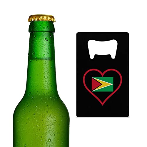 I Love Guyana Red Heart Credit Card Bottle Opener Stainless Steel Flat Beer Wine Bottle Opener for Party Wedding Favor