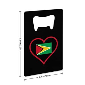 I Love Guyana Red Heart Credit Card Bottle Opener Stainless Steel Flat Beer Wine Bottle Opener for Party Wedding Favor