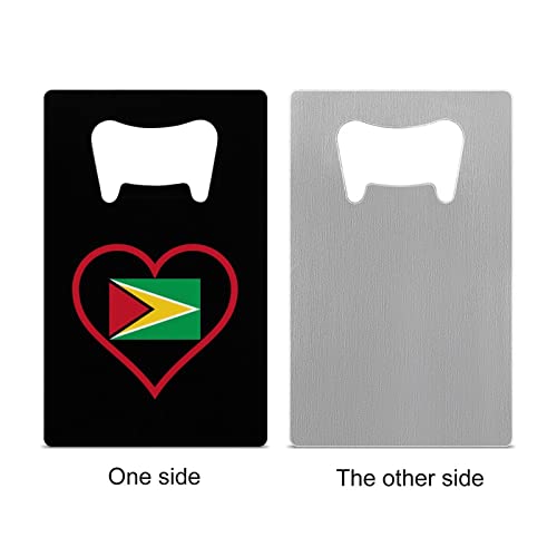 I Love Guyana Red Heart Credit Card Bottle Opener Stainless Steel Flat Beer Wine Bottle Opener for Party Wedding Favor