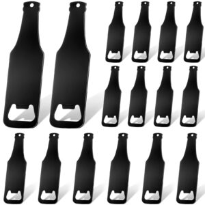 16 pieces stainless steel bottle opener bottle shaped can openers black beer opener flat handle beer bottle opener for home kitchen bar restaurant party tools supplies
