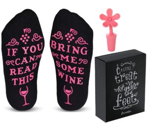 cavertin women's mom grandma retirement dentist teacher nurse socks with gift box gifts for her (wine)
