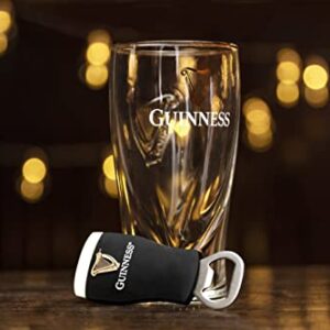 Official Guinness Embossed 450ml Glass and Bottle Opener