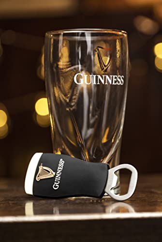 Official Guinness Embossed 450ml Glass and Bottle Opener