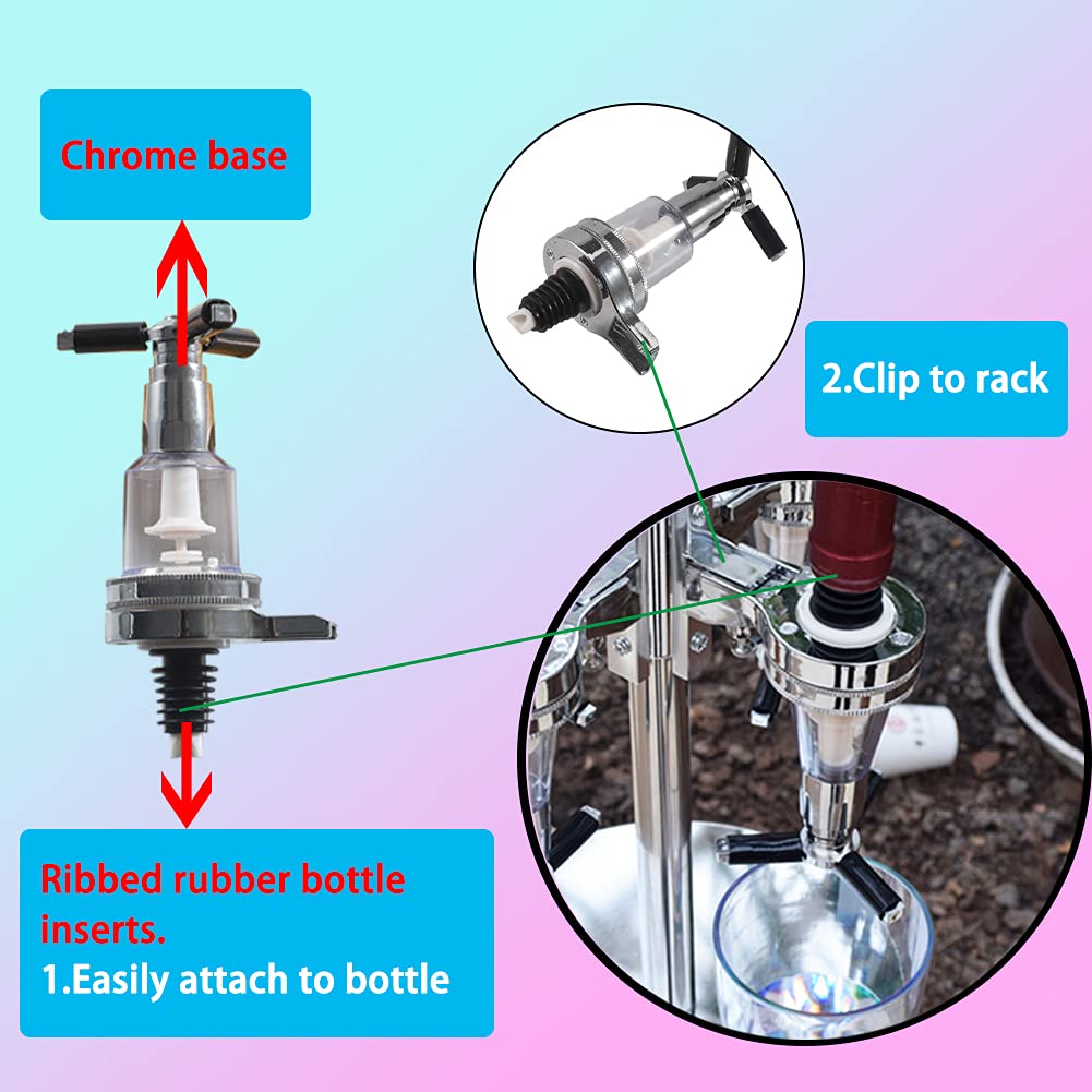 Replacement Nozzle Shot Dispenser fit for Wine Racks Cocktail Dispenser Liquor Dispenser Caddy Bottle Holder Rotated Mounted Liquor Holder Alcohol Dispenser Replacement Nozzle 1.5oz 45ml (4 Pieces)