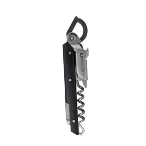 peugeot - clavelin sommelier’s corkscrew - patented single pull manual bottle opener with foil-cutter and bottle cap remover, black, 5.5 inches