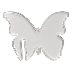 XIAOYUE 20pcs of Blank Butterfly Champagne Glass Markers,Blank Clear Acrylic Drink Marker, Wedding Favor, Blank Escort Card Rounds, Wine Glass Markers (Clear)