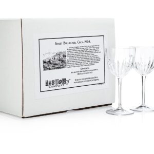 HISTORY COMPANY Nick & Nora 1934 "Hollywood” Crystal Cocktail Coupette 2-Piece Set (Gift Box Collection)