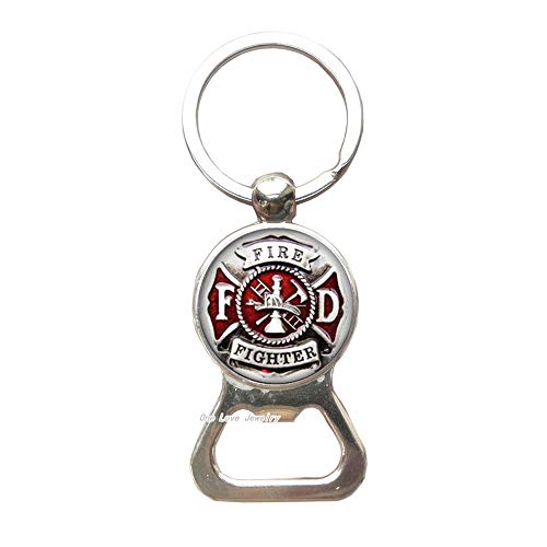 Fire Fighter Bottle Opener Keychain,Fire Dept Key Ring,Firefighter,Fireman Gift,Gift for Coworker,for him,Art Gifts,for Her,TAP338