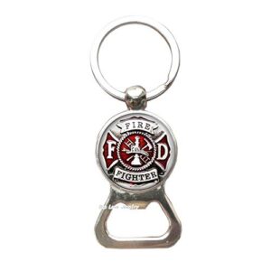 fire fighter bottle opener keychain,fire dept key ring,firefighter,fireman gift,gift for coworker,for him,art gifts,for her,tap338