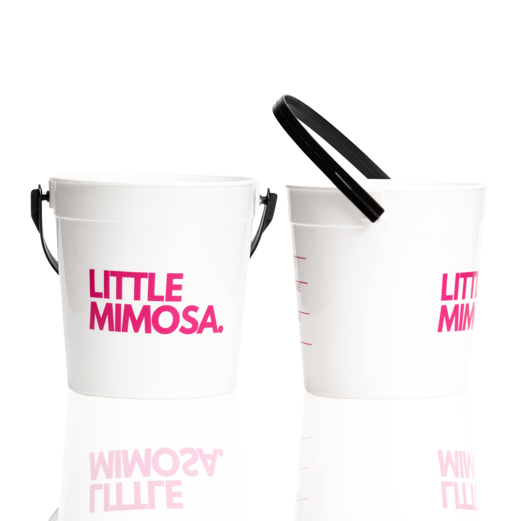 Tipsy Umbrella “Little Mimosa” Plastic Cocktail Rum Buckets For Drinks, Brunch Supplies, Bachelorette party supplies (32oz) Reusable Punch Bowls (10) (10, PINK/BLACK)