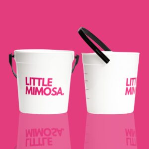 Tipsy Umbrella “Little Mimosa” Plastic Cocktail Rum Buckets For Drinks, Brunch Supplies, Bachelorette party supplies (32oz) Reusable Punch Bowls (10) (10, PINK/BLACK)