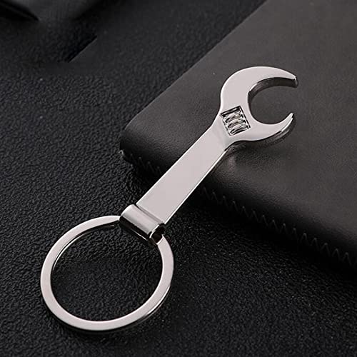 ARFUKA Bottle Opener Keychain Metal Mini Wrench Pendant Beer Opener Beverage Soda Beer Bartender Bottle Opener Keyring Christmas Birthday Gift for Men and Women Silver