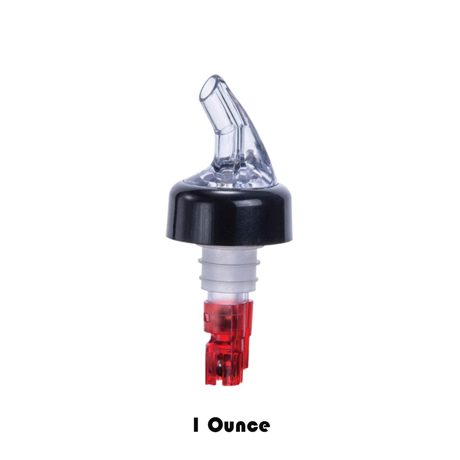 Tiger Chef 1 OZ Measured Liquor Pourer Tail with Collar Liquor Spout Pourer (Pack of 12)