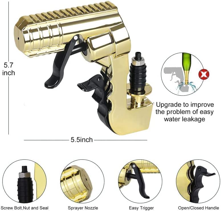 SIULAS Champagne Gun, 4th Generation Upgraded Beer Gun Shooter, Adjustable Champagne Spray Gun, for All Kinds of Bachelorette Parties, Birthdays, Celebrations (g4)