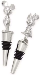 disney parks exclusive - mickey and minnie silver stainless steel wine bottle stoppers set