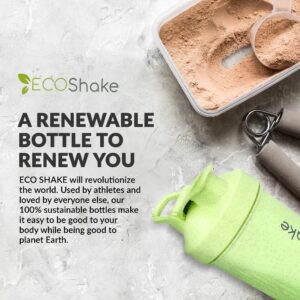 Eco Shake, your eco-friendly bottle: shaker bottle for the health-conscious & environmentally friendly. 100% biodegradable Wheat Straw, 20-ounce