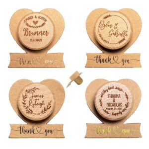 personalized 100 pcs wine bottle cork stoppers with foiled thank you stand card,personalized wedding favors bridal shower favors