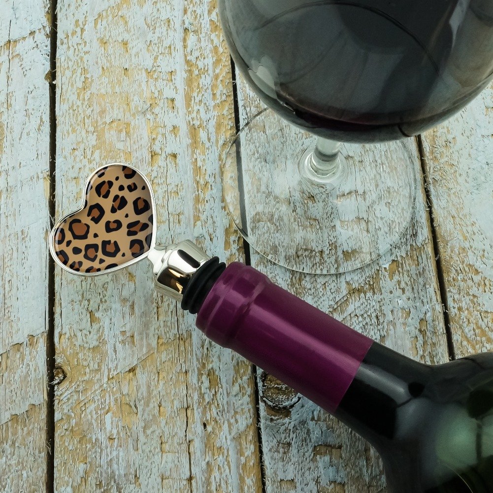 Leopard Print Animal Spots Heart Love Wine Bottle Stopper