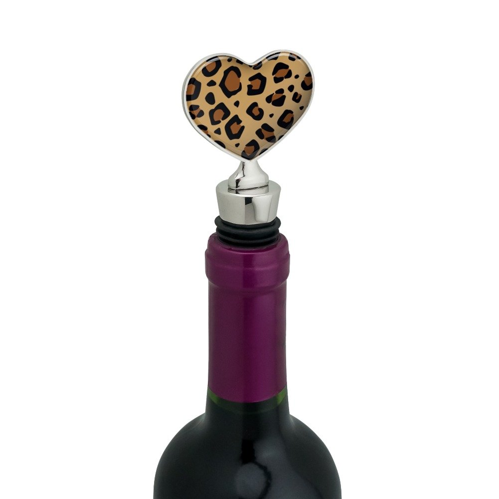 Leopard Print Animal Spots Heart Love Wine Bottle Stopper