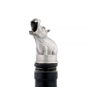 WOKHACH Animal Wine Aerator & Liquor Pourer for Bar,Home and Party Wine Pourer Aerator Festival Gift (Hippo Silver Gray)