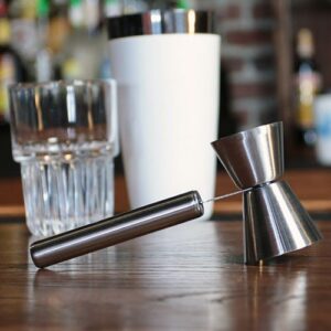 BarConic Stainless Steel Jigger with Handle, 75 oz x 1.25 oz