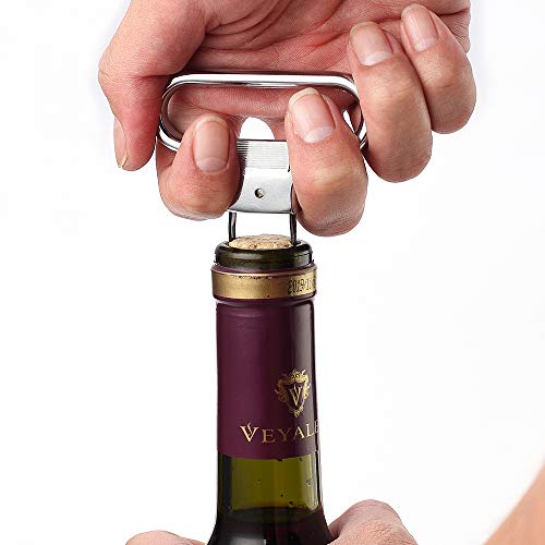 JXS Steel Heavy Two-Prong Cork Puller with Cover, Cork Remover Fantastic Way to Open a Wne Bottle Wine Opener