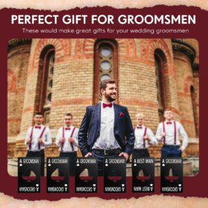 6 Pcs Groomsmen Bottle Opener Groomsmen Stainless Steel Credit Card Size Beer Bottle Opener Cap Black Casino Poker Card Ace Card Groomsmen Gifts for Wedding Birthday Party Bridal Shower Supplies