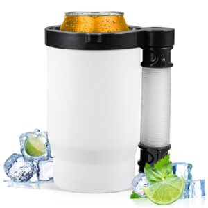 jllom drink funnel portable can or bottle cooler cup with detachable expandable hose, portable drink bong cooler tool outdoor for party, white