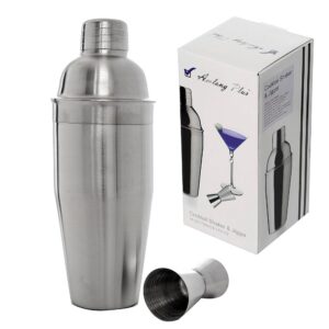 amlong plus professional 24oz cocktail shaker set with double jigger